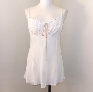Victoria's Secret RARE y2k milkmaid 100% silk slip chemise babydoll nightie